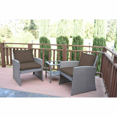 PROPATION 2 in. Mirabelle Bistro Set with Brown Cushion - 3 Pieces PR3012174